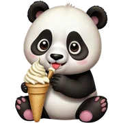 Panda eating ice cream sticker