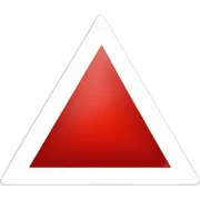red and white triangle sticker