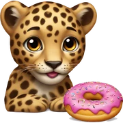 Leopard cub and a donut sticker