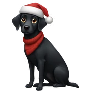 Black dog in Christmas  sticker