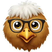 Chicken with glasses  sticker