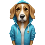 Dog wearing a hoodie sticker