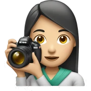 asian woman holding a nikon camera sticker