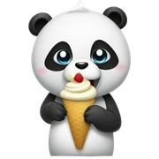 Panda eating ice cream sticker