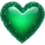 Deep green sparkling love heart sticker