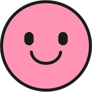 adorable pink emoji with a smiling face sticker