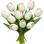 white tulip bouquet  sticker