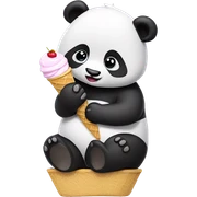 Panda eating ice cream sticker