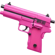 Pink gun sticker