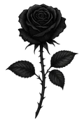 emo black rose, no background sticker