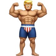 Donald Trump with muscles sticker