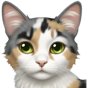 Long hair dilute calico green eyes sticker