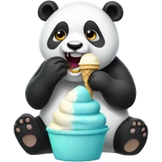 Panda eating ice cream sticker