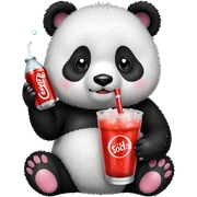 Panda whit a soda called soda pop sticker