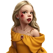 bloodied beauty with jewels sticker