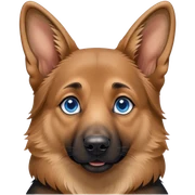 German Shepherd , Young Curly Brown hair with Blue eyes dazu umarmen  sticker