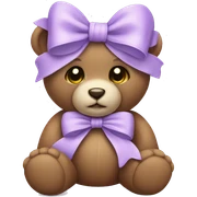 Teddy with lilac bow sticker