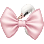 swan light pink bow sticker