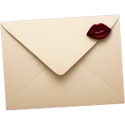Love letter with burgundy flowers and kiss  sticker