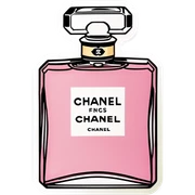 Light pink Chanel perfume sticker