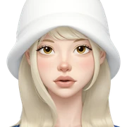 blonde girl in hat portrait sticker