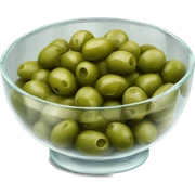 glass bowl full of green olives  sticker