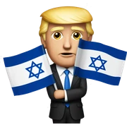 Donald Trump with Israel flag sticker