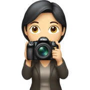 asian woman holding a nikkon camera sticker