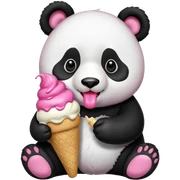 Panda eating ice cream sticker