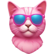 Pink cat with sunglasses  sticker