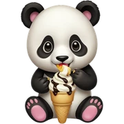 Panda eating ice cream sticker
