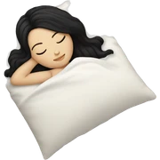 white girl, with black hair sleeping on a pillow sticker