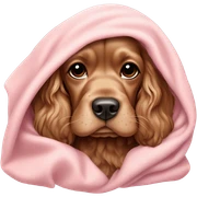 Cocker spaniel in a pink blanket sticker