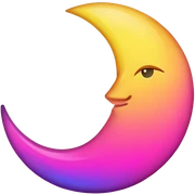neon moon sticker