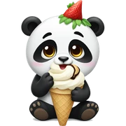 Panda eating ice cream sticker