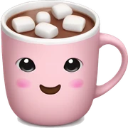 Light Pink mug of hot chocolate with marshmallows  sticker