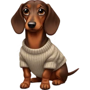Brown Long-haired dachshund in a sweater sticker