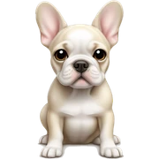Beige but whiter French bulldog puppy  sticker