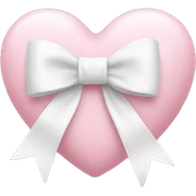 Pastel pink heart with white bow sticker