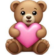 Teddy bear holding pink heart  sticker