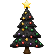 black christmas tree sticker