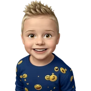 happy boy with a grin sticker
