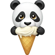 Panda eating ice cream sticker