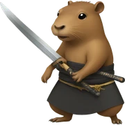Capybara with a katana sticker