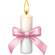 White candle light pink bow sticker