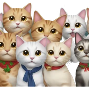12 happy cats at a holiday party sticker