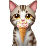 cat with ice cream sticker