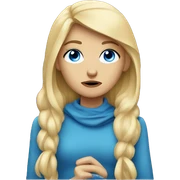 frowning blonde girl with blue eyes sticker