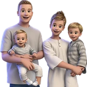 smiling boys on dark background sticker