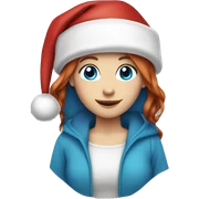 white-girl-red-hair-blue-eyes-wearing-santa-hat sticker